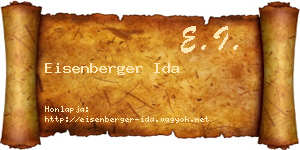 Eisenberger Ida névjegykártya